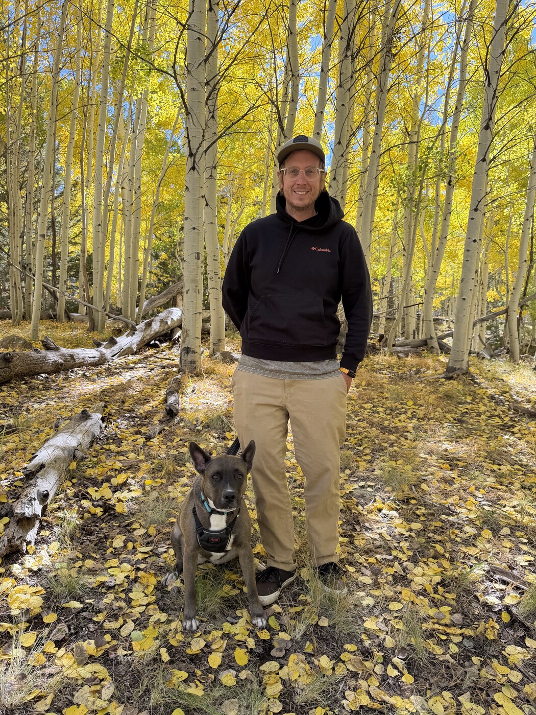 Eric — founder of Surface Forge 3D, standing in an aspen grove